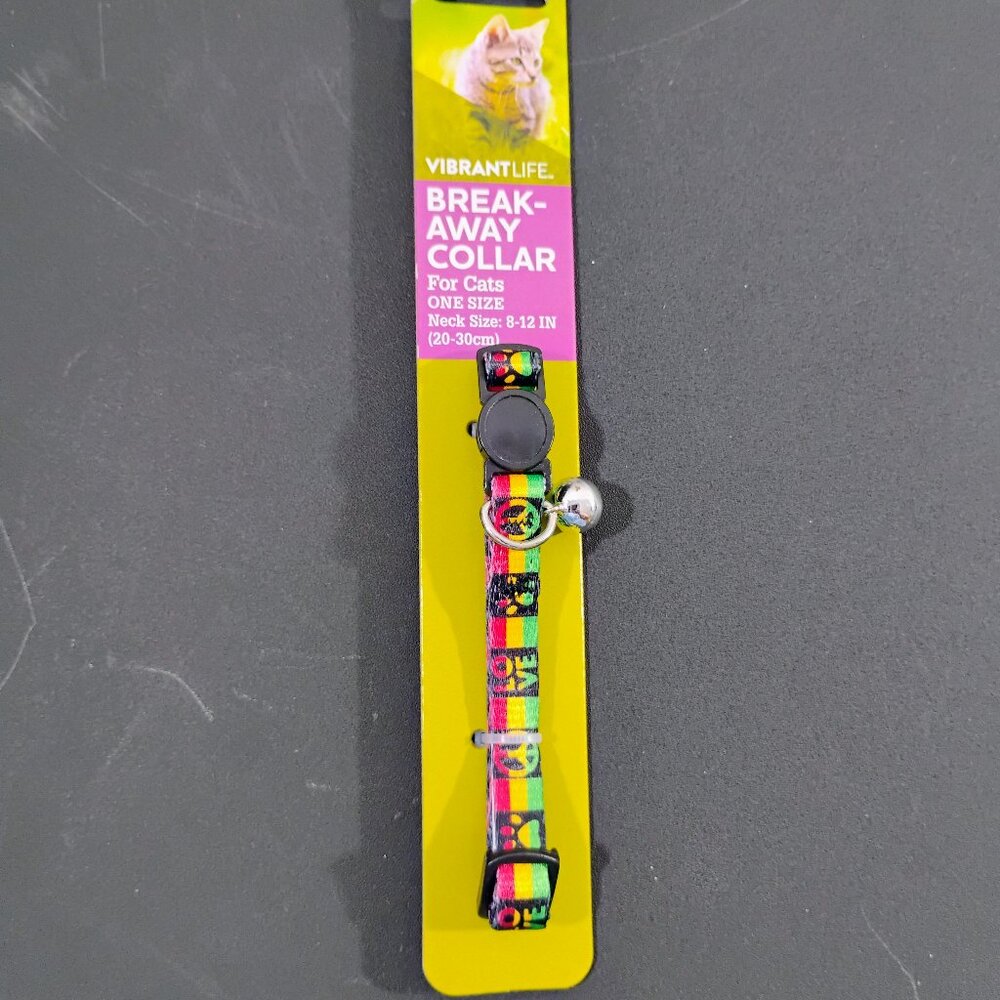 🐾 Vibrant Life Breakaway Adjustable Cat Collar w/ Bell | New